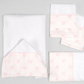 Fralda Boca - 2 peças - Coração - Rosa